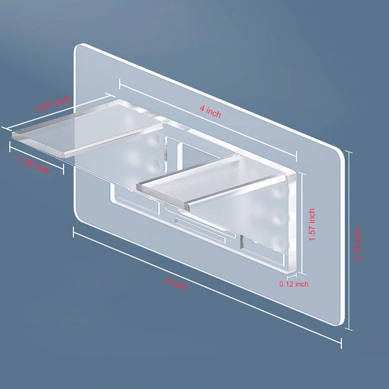Ourart 12 Pieces Large Size Adhesive Shelf Bracket  Double Row Thickened and Reinforced Design Punch Free Shelf Support Pegs for Shelves Kitchen Cabinet Book Closet - Image 3